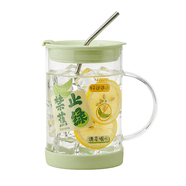 大容量高硼硅玻璃吸管杯1L(禁止蕉绿)
