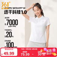 361°polo衫男2026年夏季新款休闲透气短袖情侣运动翻领t恤女父亲节 【女款】本白 L