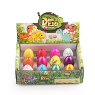水泡恐龙蛋 孵化蛋大号水中膨胀变形泡水小玩具儿童创意礼物霸王龙儿童节礼物 12个小蛋盒装七彩色2x3cm