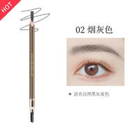 健美创研双头砍刀眉笔女防水防汗持久不脱色新手野生眉极细男 烟灰色#02