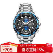 卡西欧（CASIO）手表男 高端商务EDIFICE 三眼防水赛车指针石英男表  父亲节礼物 EF-539D-1A2