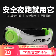瑞尔士（WRELS）夜跑发光手臂带led运动手环骑行安全灯绑腿束裤带警示跑步手臂灯 豆蔻绿（充电款） 小码（推荐体重140斤以内）