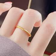 ANST越南沙金戒指钢印男士款婚庆戒子光面简约持久不掉色 2n 素圈光面 10号