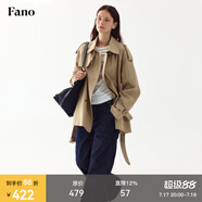 fano studios范洛Fano 复古经典廓形双排扣翻领风衣女2026系带气质中长款外套 卡其色短款 第二批 XS