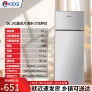 韩电（KEG）小冰箱家用静音节能小型办公租房宿舍小容量两门冷藏冰箱115H 银色50Q128｜直冷速冻｜静音省电