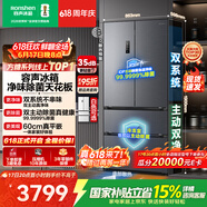 容声方糖515L法式四开门冰箱双系统双循环超薄零嵌入式一级能效风冷无霜灰BCD-515P60FZMAD国家补贴