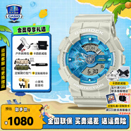 卡西欧（CASIO）黑金手表gshock黑白赛车冰韧运动时尚学生防水送男友520节日礼物 GA-110AS-5APR