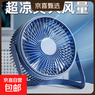 台式小风扇桌面风扇小型家用静音办公室桌面上usb风扇学生宿舍电风扇3c数码全网低价 【5吋一档直插款】静音大风力【深蓝色】