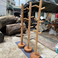 漫迪森香樟木实木立式衣帽架 家用榫卯结构落地挂衣架 原木田园风格客厅 高1.8米 底座直径大30-40CM