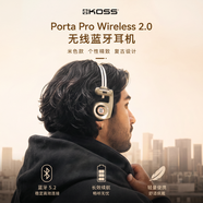 KOSS高斯 Porta Pro Wireless 2.0 PP蓝牙版 头戴式无线蓝牙5.2耳机 带麦克风线控 无线/插线两用耳麦 米色