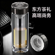 格亚（GEYA）高档双层玻璃杯男士高档商务玻璃茶杯玻璃水杯泡茶杯子礼物定制
