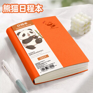 佐澜哲A5熊猫日程本2027年每天一页每日计划本周历本笔记本本子月计划时间管理效率手册定制 橘黄色