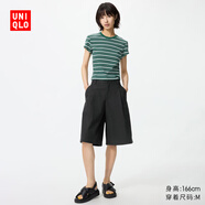 优衣库针织打褶中裤女装26春夏新款485178 09 黑色 M