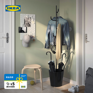 宜家（IKEA）ALGANAS艾佳奈斯衣帽架鞋架卧室落地立式挂衣架衣服架学生宿舍 黑色2件套门厅家具