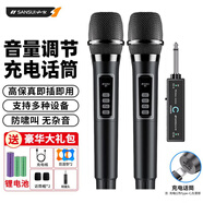 山水（SANSUI）M1 麦克风无线麦克风话筒家用唱歌K歌一拖二户外舞台音响ktv麦克风主持会议卡拉OK直播