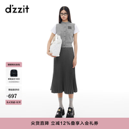 DZZIT【明星同款】地素半身裙冬季复古通勤百搭高智感直筒裙女 中灰色 M