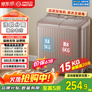 扬子集团洗衣机半自动老式家用双桶大容量双缸洗衣机蓝光 洗脱双筒小型波轮 9公斤 强劲电机-小型款 双缸