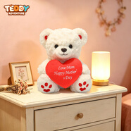 TEDDY ADVENTURE泰迪熊公仔毛绒玩具儿童小熊玩偶布娃娃女生日礼物520情人节礼物 白色爱心款小熊 约26厘米配手提袋