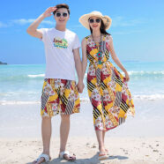 普戈斯（PUGESI）巴厘岛马尔代夫沙滩裙女夏泰国情侣海边度假套装超仙三亚旅游衣服 甜蜜约定 女款裙子S码