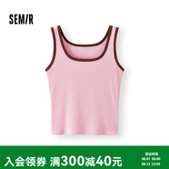 森马（Semir）背心女夏短款U领凉感紧身无袖撞色内搭气质叠穿上衣101325102001