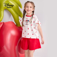 迪士尼（Disney）六一童装儿童男童短袖套装圆领T恤中裤两件套23夏DB321UE03彩130