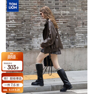 唐狮（TonLion）2026秋冬外套女秋季款外搭女翻领时尚气质洋气皮衣质感女士外套