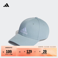 adidas经典百搭日常通勤运动遮阳棒球帽子太阳帽男女阿迪达斯官方 灰蓝/白   OSFW(女子)