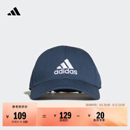adidas经典百搭日常通勤运动遮阳棒球帽子太阳帽男女阿迪达斯官方 藏青/白   OSFM(男子)