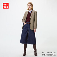 优衣库牛仔裙裤/水洗产品女装男装阔感裙裤新款488694 487976 487976/69藏青色 26 /160/66A