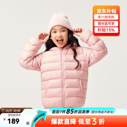 亚瑟士童装冬季男女中大童休闲连帽轻薄羽绒服外套舒适334241073075
