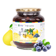 全南 韩国原装 蜂蜜蓝莓柚子饮品 1kg 整颗蓝莓水果茶蜜炼冲饮果
