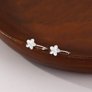 银奥（yinao）999足银耳钉女高级感显脸小耳环2025年新款潮冬天温柔养耳洞耳饰 999系列耳钩-花朵