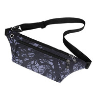 漫步时空胸包斜挎包男女 休闲运动胸包腰包单肩背包运动骑行通勤随身挎包 发财树-双拉链-黑色