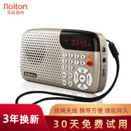 乐廷（Rolton） 收音机MP3插卡音箱便携式迷你老人小音响广场舞老年人随身听唱戏机外放 香槟金