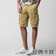 MATCH麻吉男工装休闲多口袋五分裤宽松纯棉裤衩夏纯棉潮运动短裤 S3612 经典卡其 M