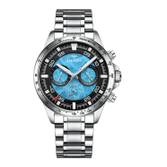 艾浪（AILANG）瑞士工艺透视系列手表商务夜光防水多功能钢带男表2021新款潮流时尚腕表