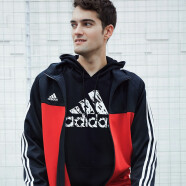 阿迪达斯（Adidas）外套男户外休闲时尚舒适防风夹克跑步透气运动服 TR60J-BR黑红拼接夹克 M