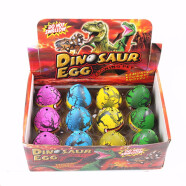 泡水孵化恐龙蛋玩具水泡破壳恐龙蛋可孵化吸水膨胀小玩具侏罗纪变形泡水恐龙蛋 彩色裂纹12个装
