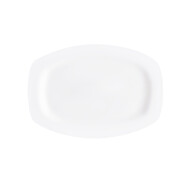 红牡丹 纯白骨瓷餐具陶瓷碗盘碟白色泡面碗家用米饭碗中式釉下彩碗筷 纯白方形鱼盘