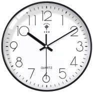 北极星（POLARIS）挂钟客厅家用时钟现代简约轻奢免打孔时尚钟表 2536黑色石英款