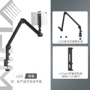 VIJIM 唯迹 LS25麦克风悬臂支架话筒桌面俯拍支架直播K歌录音主播相机拍照摄影金属支架拓展 LS25支架+ipad夹（4.7-12.9寸）