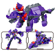 KAZI哪吒积木机甲机器人拼装积木模型摆件拼搭儿童玩具男孩生日礼物 3变三角龙