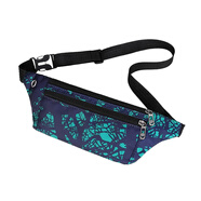 漫步时空胸包斜挎包男女 休闲运动胸包腰包单肩背包运动骑行通勤随身挎包 发财树-双拉链-绿色