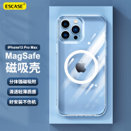 ESCASE 苹果13ProMax手机壳磁吸iPhone13ProMax保护套 magsafe磁吸充电壳超薄防摔壳男女款分体式 透明HTC-14