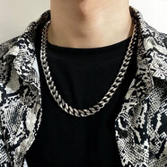 戚小米 古巴链项链男潮hiphop钛钢不掉色粗款铁链条锁骨链学生链子挂饰