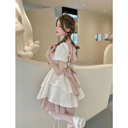 踏丽虹欲感设计感甜辣风连衣裙女绑带蝴蝶结方领收腰显瘦公主短裙 纯色版蝴蝶裙【】 2XL 建议125-145斤穿