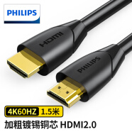 飞利浦（PHILIPS）HDMI线2.0版4K数字高清线1.5米 3D视频线工程级笔记本电脑机顶盒电视投影仪显示器数据连接线