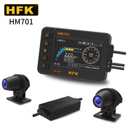 HFK HM701摩托车行车记录仪夜视高清摄像机防水 HM602防抖前后双镜头 HM701＋三星128G内存卡