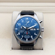 万国（IWC）【二手99新】万国（IWC）男表飞行员系列小王子特别版自动机械男士手表运动休闲奢侈品腕表 【全套透底41mm】计时蓝盘皮带 IW388101