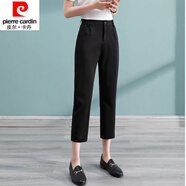 皮尔卡丹（pierre cardin）23年新款黑色弹力西装裤女显瘦中腰职业直筒秋冬新款韩版休闲裤工 9分裤 春秋款 XL 107-117斤